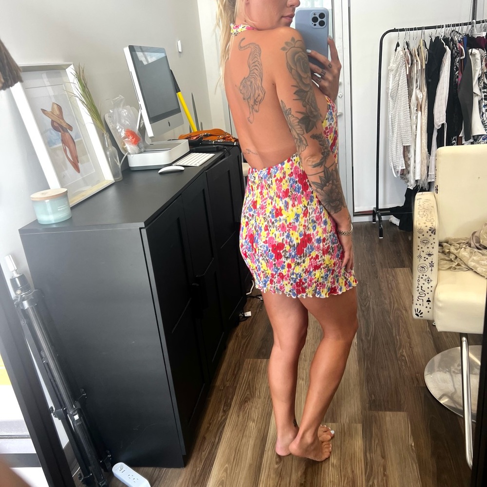 Low Back Floral Mini Dress